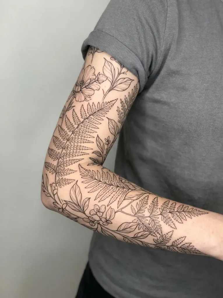 Botanical Line-Work Sleeve