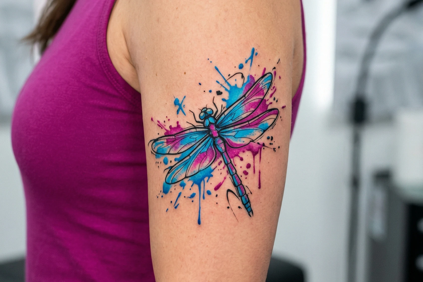 Abstract Dragonfly Tattoo Ideas