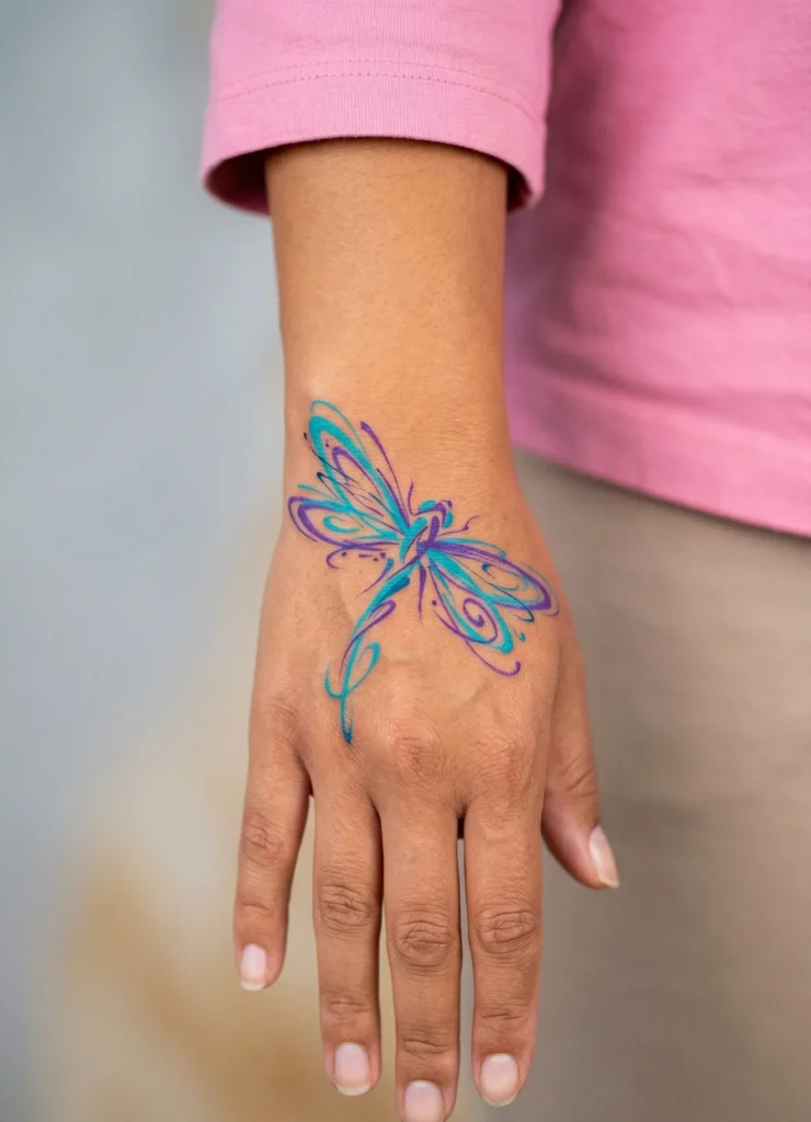 Abstract Dragonfly with Artistic Lines