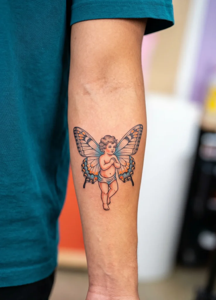 Angel Baby with Butterfly Wings