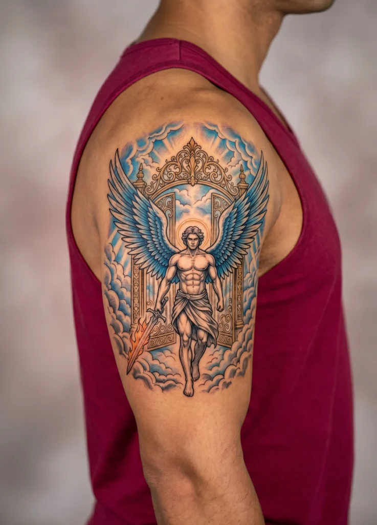 Angel Guarding Gates of Heaven