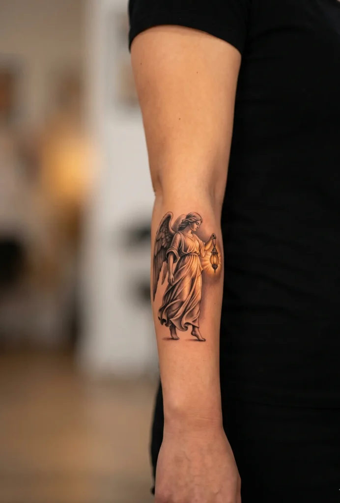 Angel Holding Light for Guidance