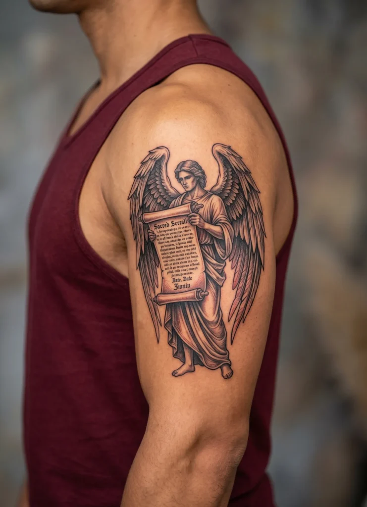 Angel Holding Sacred Scroll