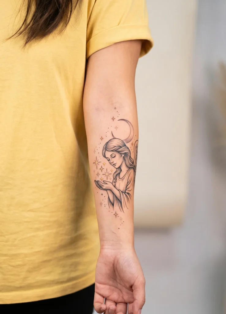 Angel Holding Stars (Celestial Theme)