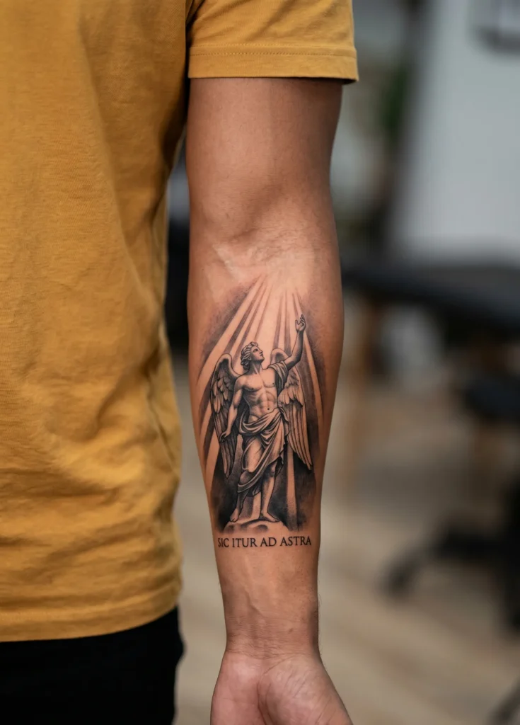 Angel Lifting Upward Light