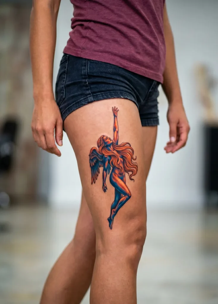 Angel Reaching Upward in Pain