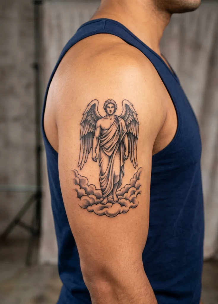 Angel Standing on Clouds