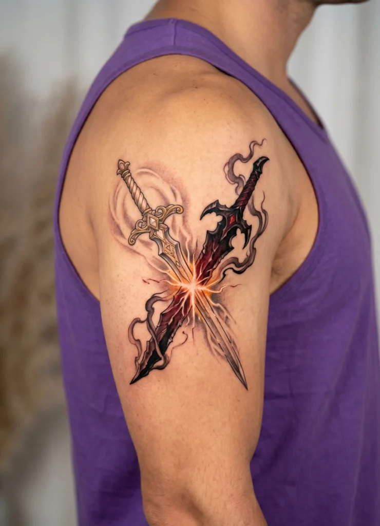 Angel Sword vs Demon Blade Clash