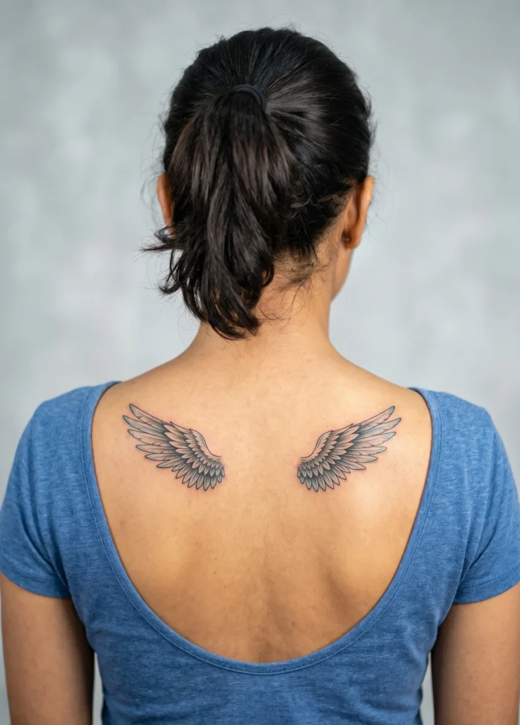 Angel Wings Across Shoulder Blades