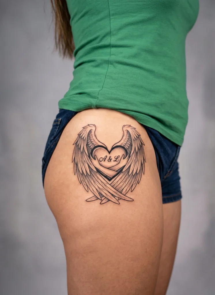 Angel Wings Wrapped Around Heart