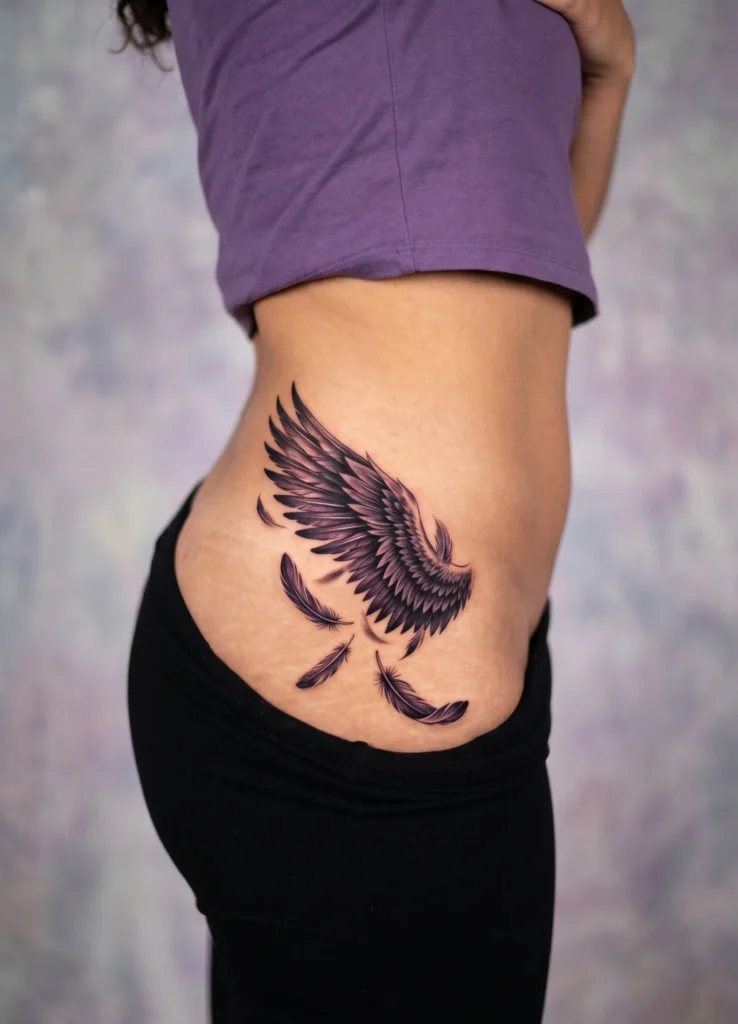 Angel Wings with Feathers Falling (Motion Effect)