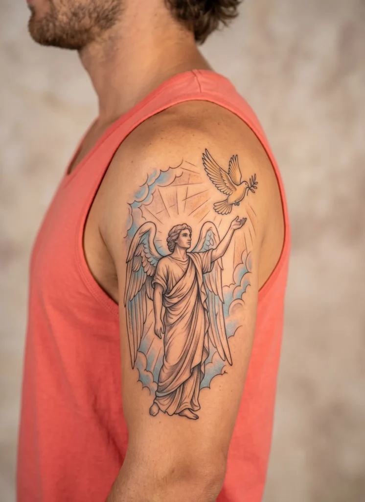 Angel with Dove of Peace