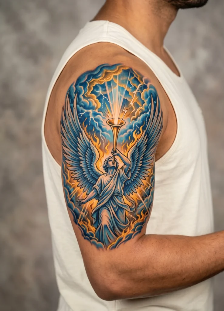 Angel with Heavenly Trumpet Blast
