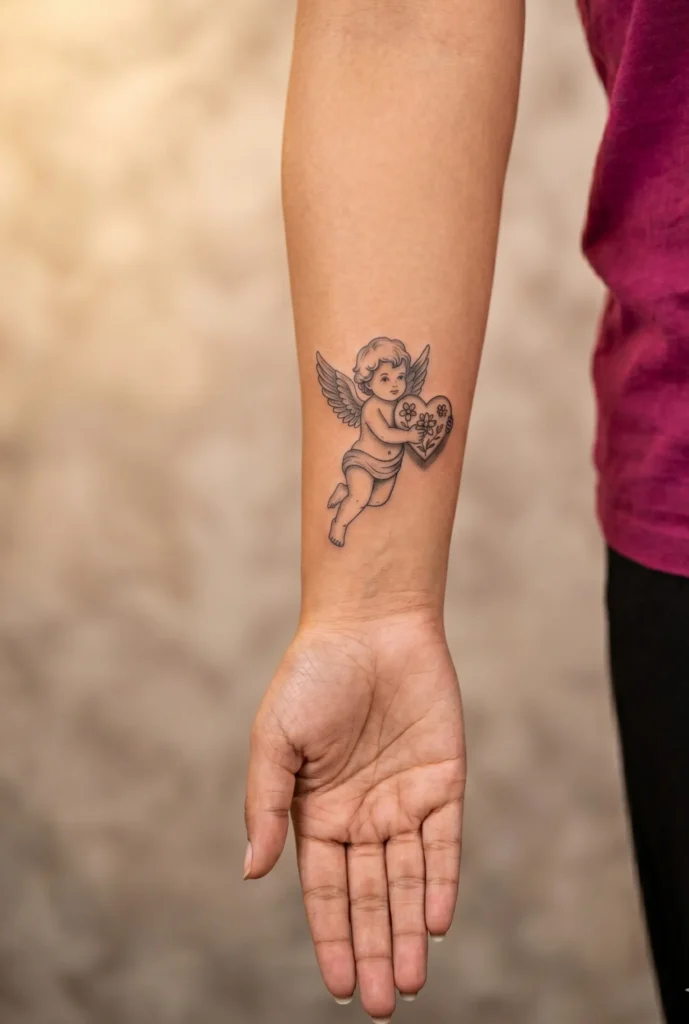 Baby Angel Holding Heart