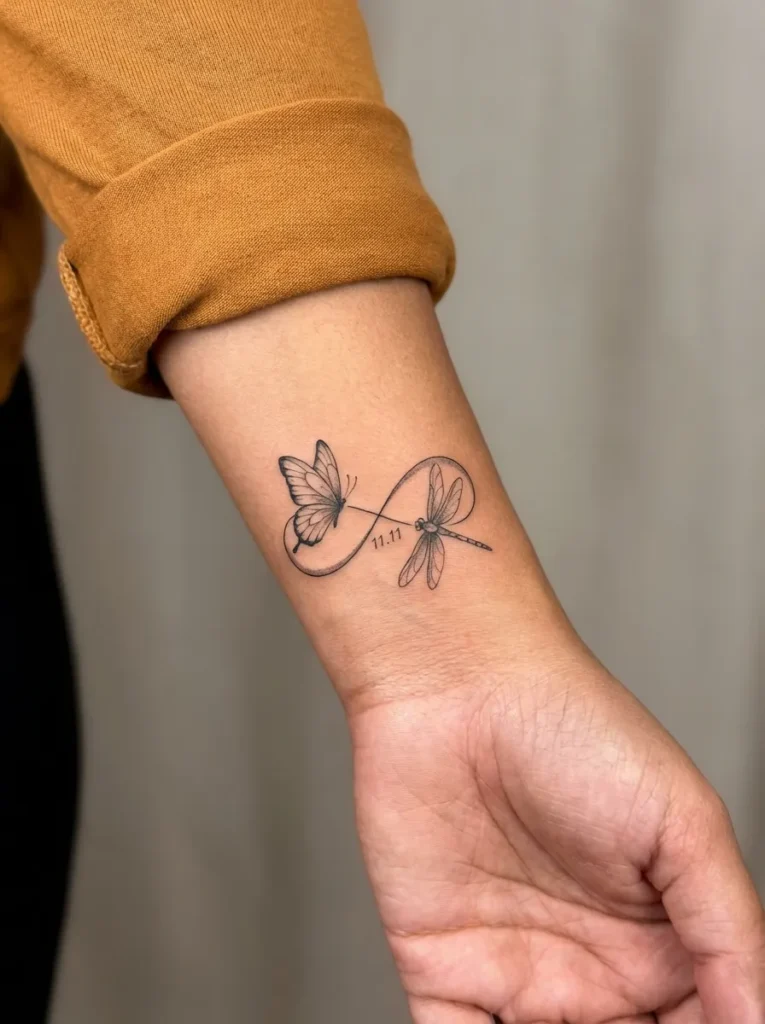 Butterfly and Dragonfly with Infinity Symbol