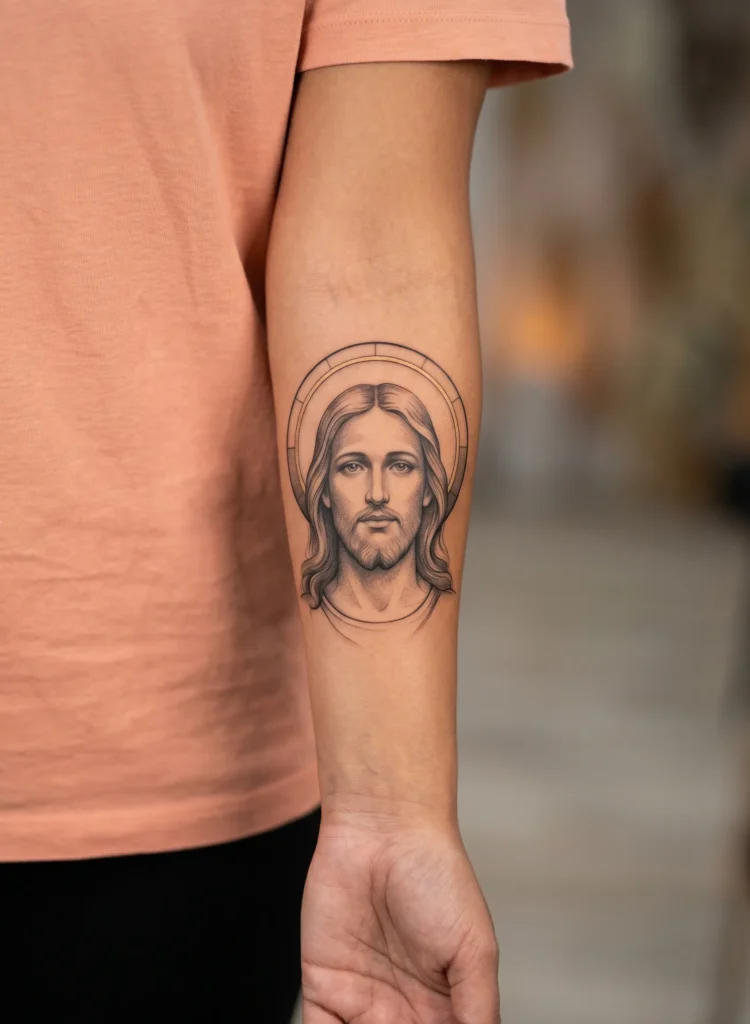 Calm Christ with Halo Ring