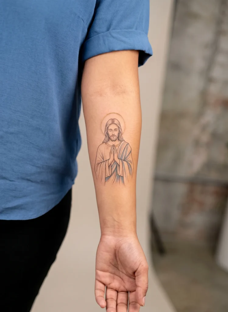 Calm Jesus in Prayer Pose