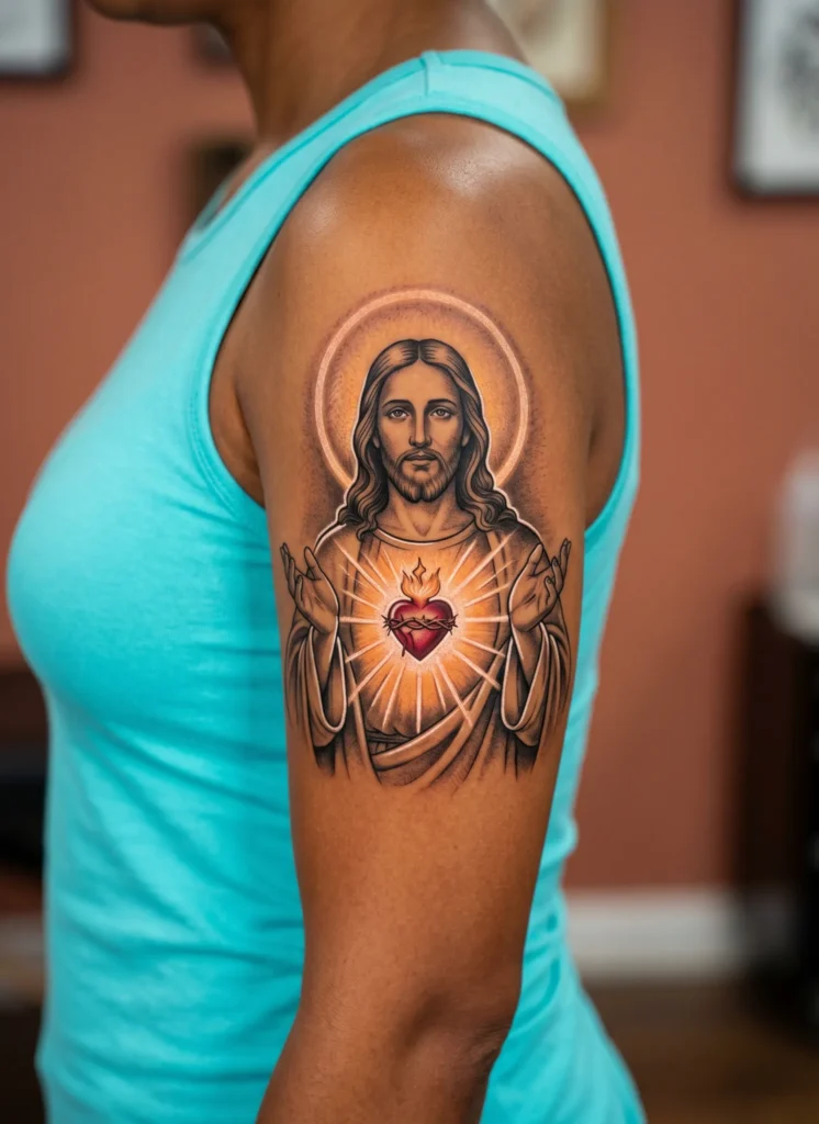 Christ with Glowing Heart Center