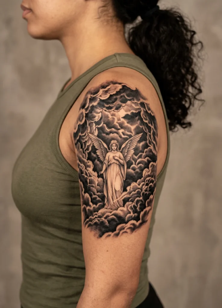 Cloud Storm with Angel Figure