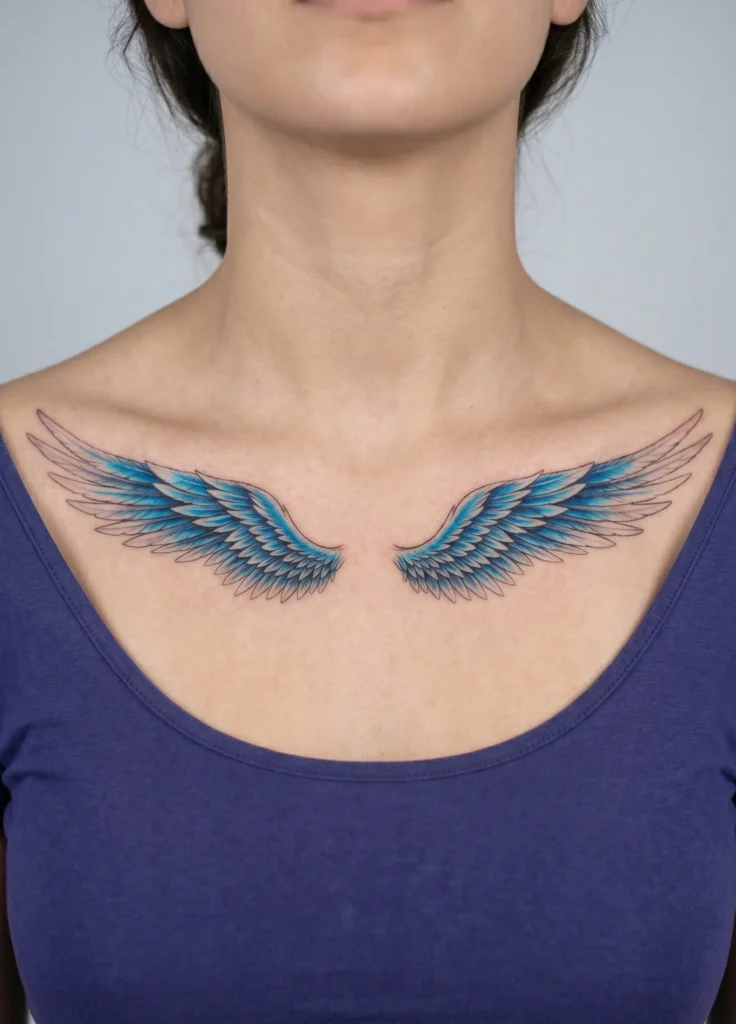 Collarbone Angel Wing Pair (Elongated Design)