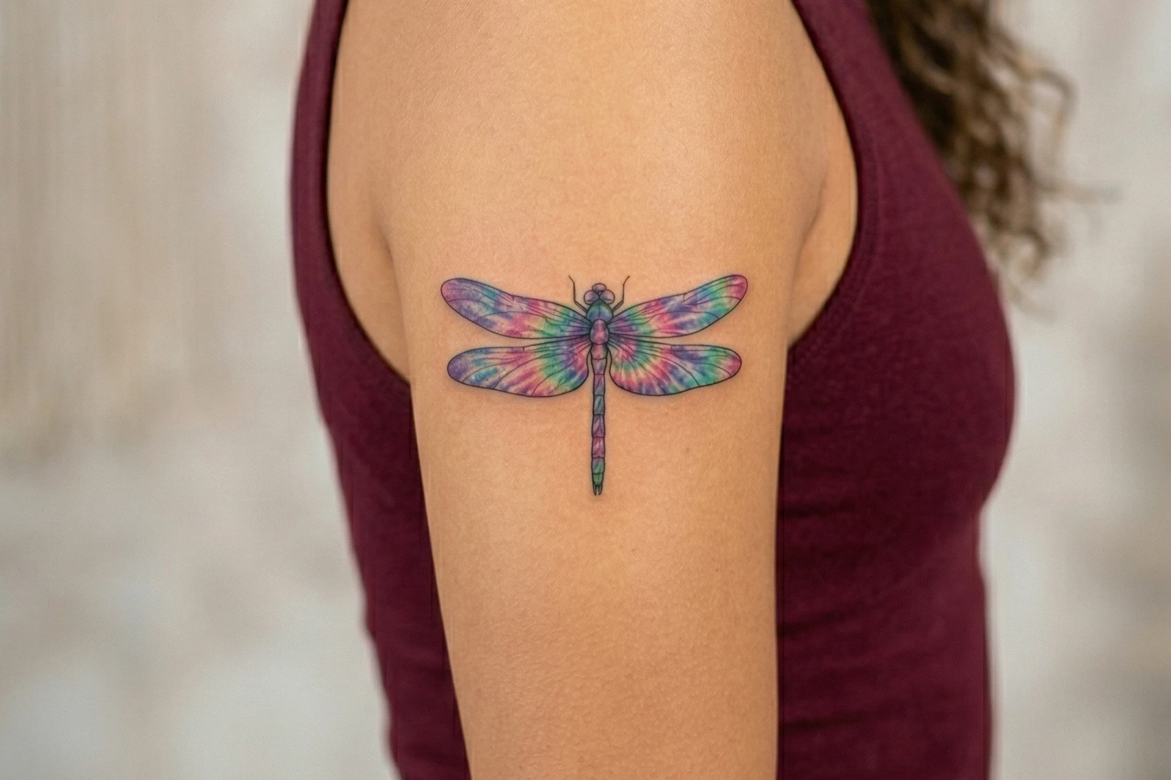 Colorful Dragonfly Tattoo Ideas