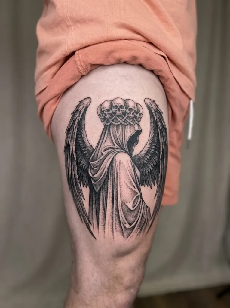 Dark Angel with Skull Crown