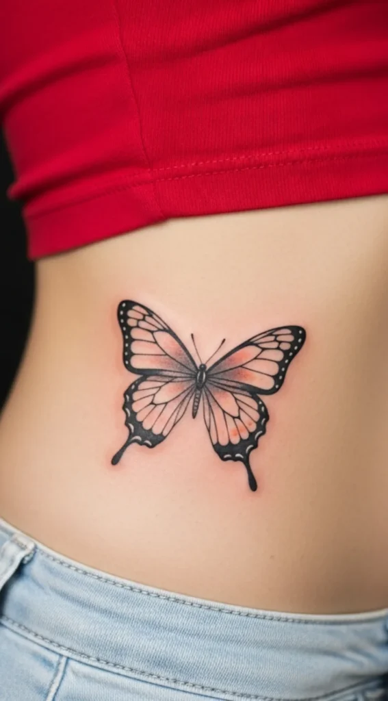 Delicate Butterfly on Upper Hip