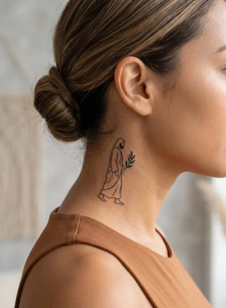 Delicate Jesus Silhouette Design