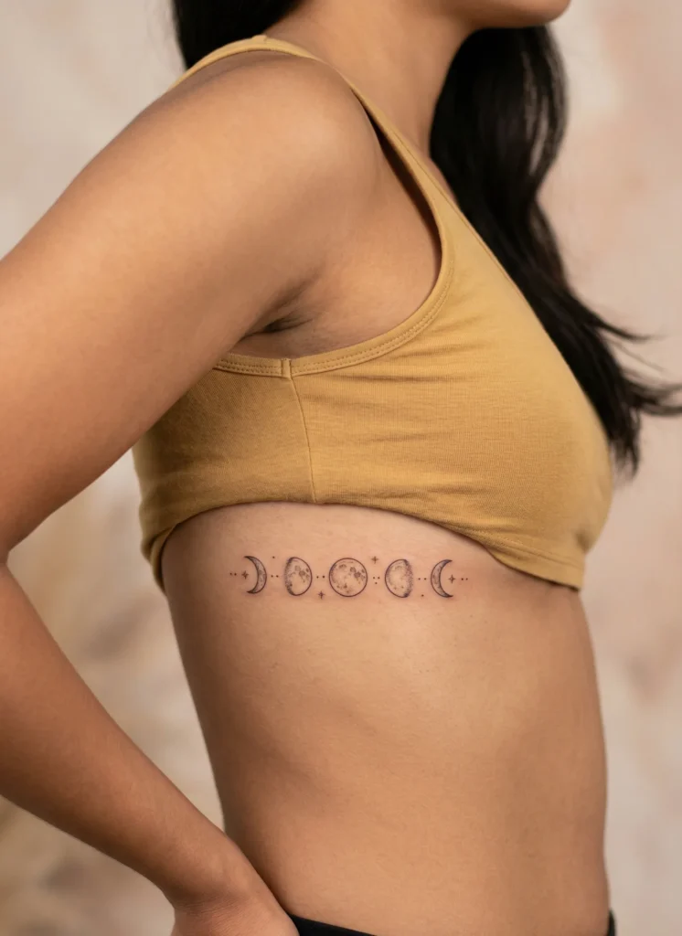 Delicate Moon Phase Along Rib