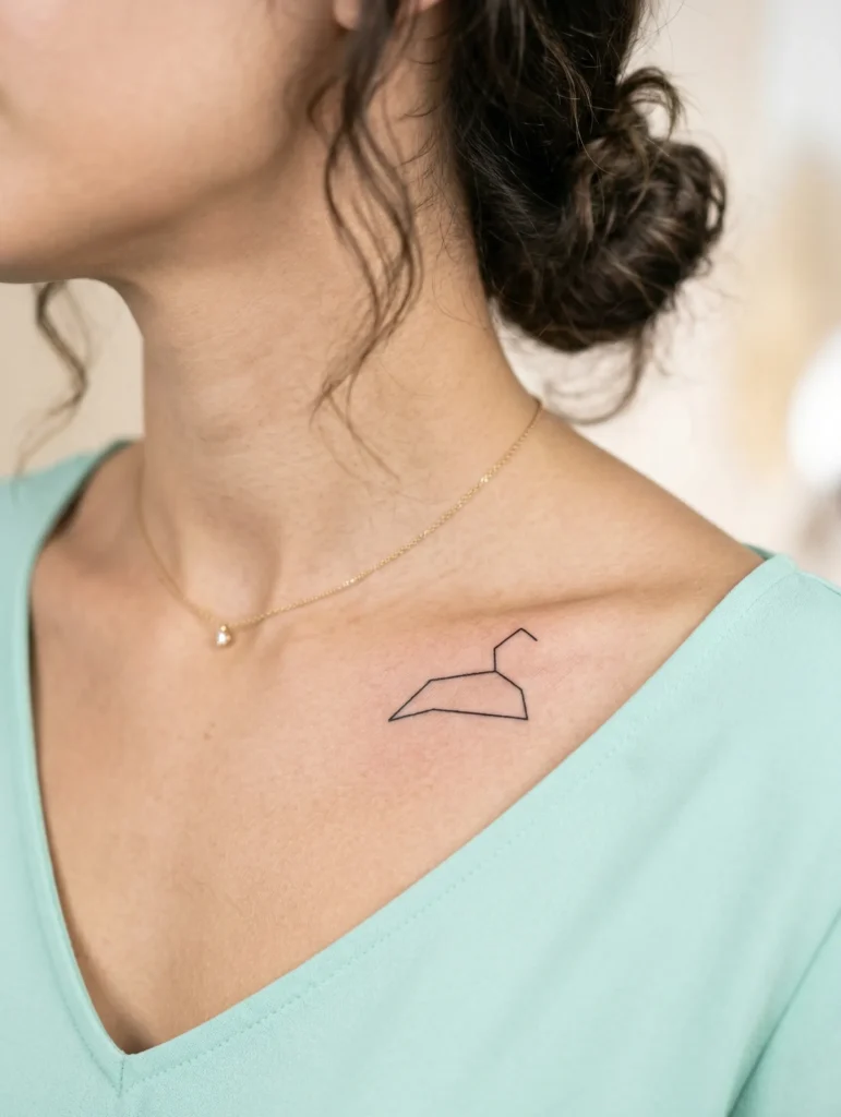 Delicate Zodiac Glyph on Collarbone