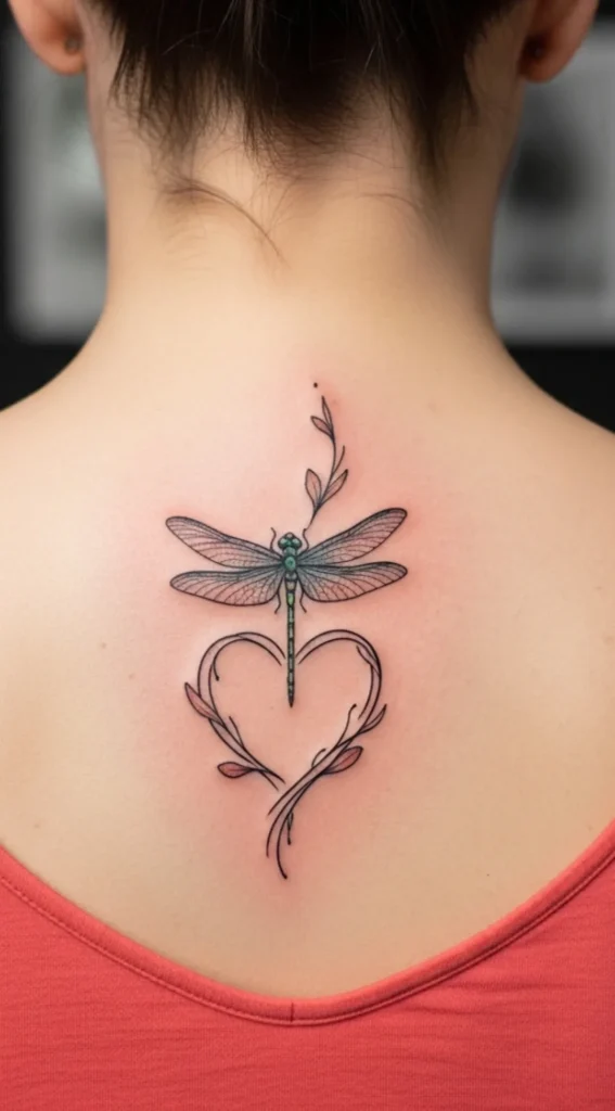 Dragonfly Emerging from Heart Shape