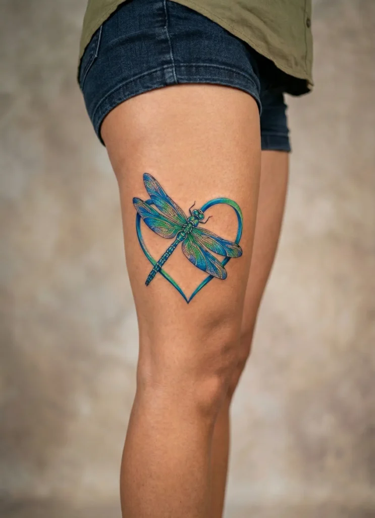 Dragonfly Forming a Heart Shape in Flight