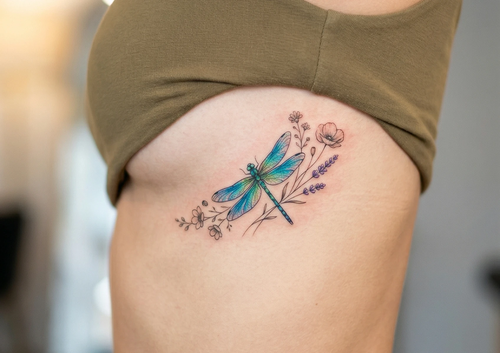 Dragonfly Rib Tattoos