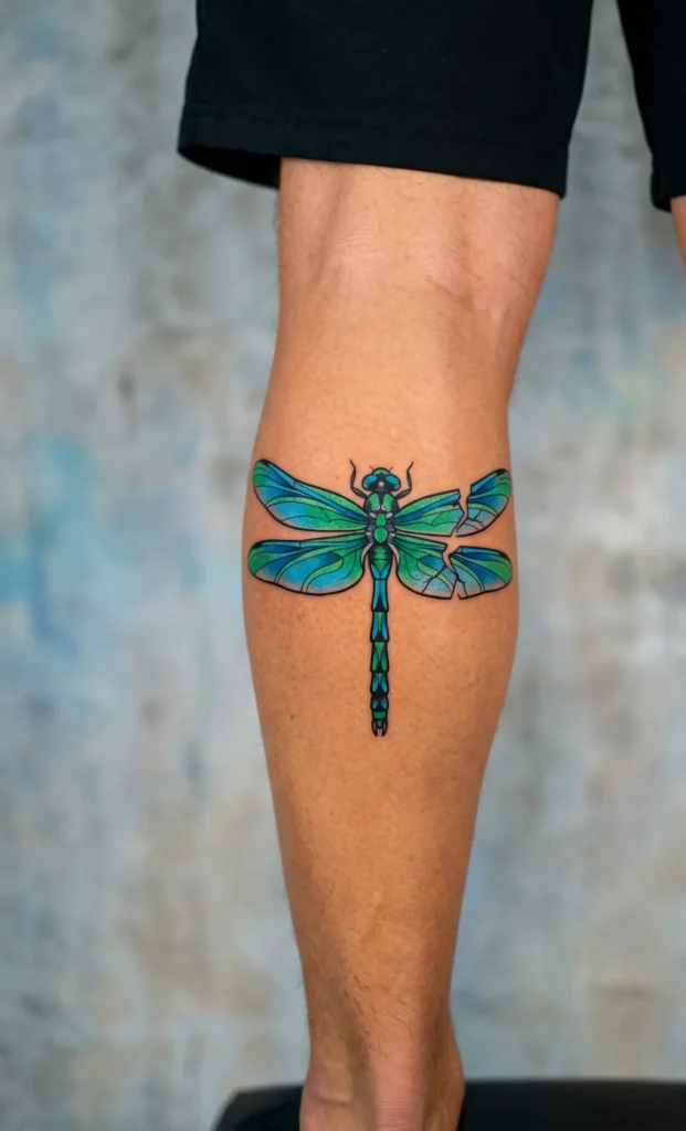 Dragonfly Tattoo with Broken Wing Symbolism