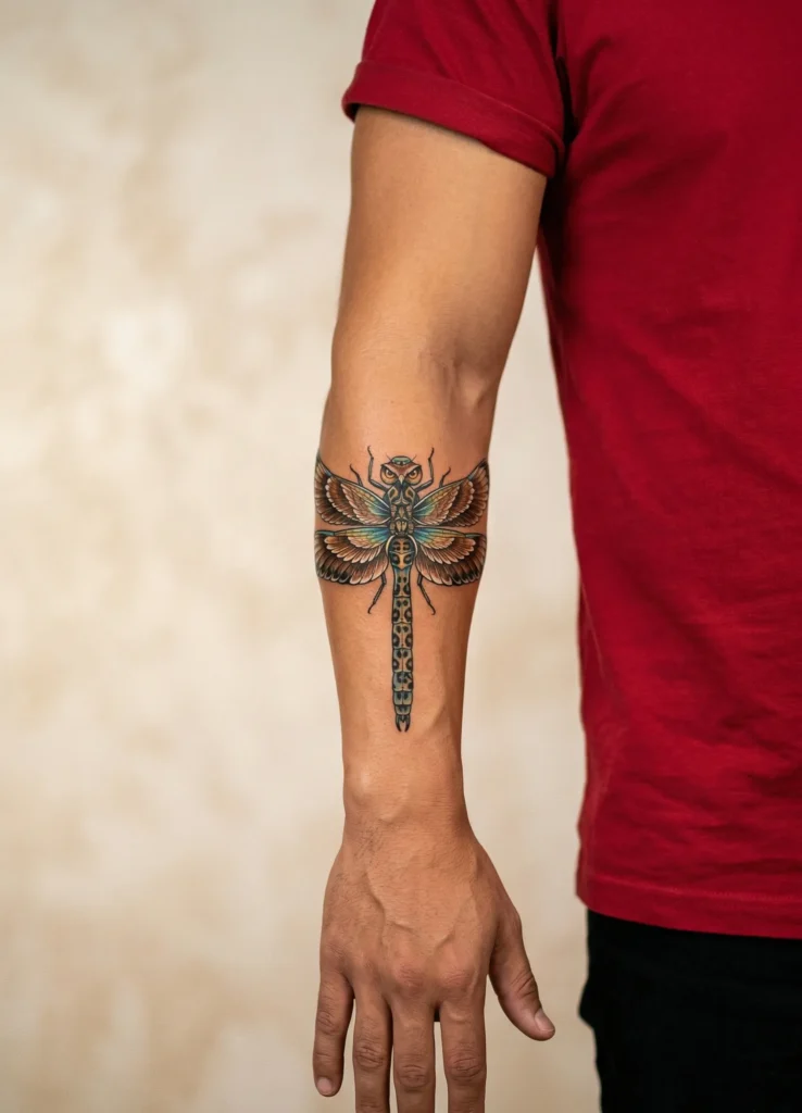 Dragonfly Tattoo with Eagle or Predator Fusion