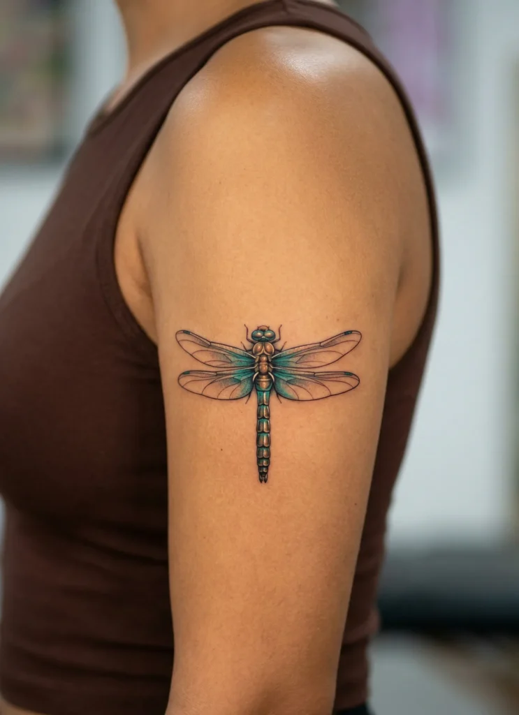 Dragonfly Tattoo with Shadowed Body