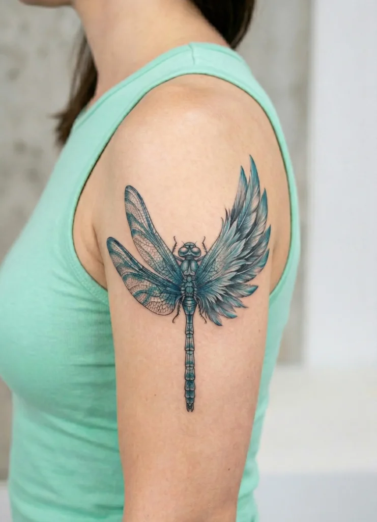 Dragonfly Wings Fused with Angel Feathers