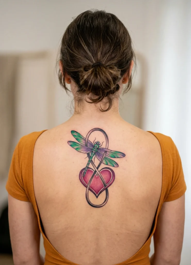 Dragonfly and Heart Infinity Symbol