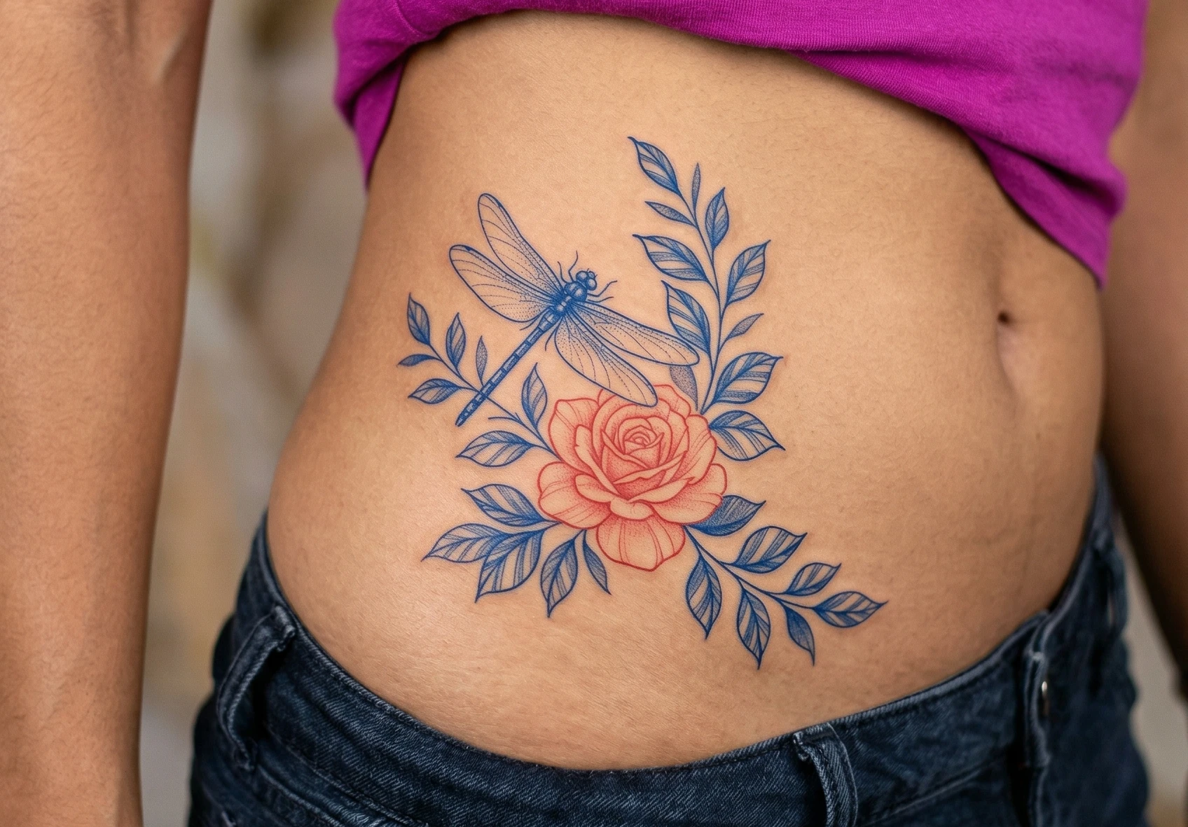 Dragonfly and Rose Tattoo Ideas