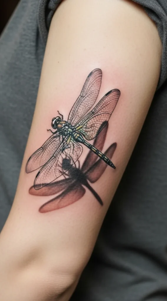Dragonfly on Inner Arm with 3D Shadow