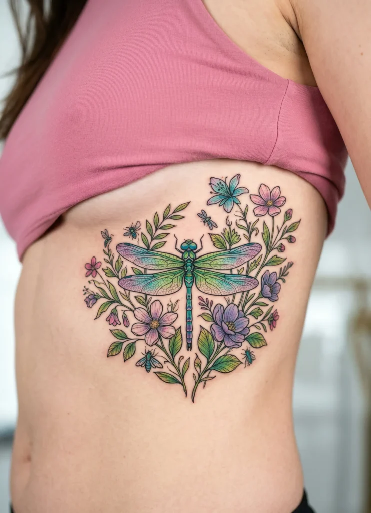 Dragonfly with Botanical Garden Style