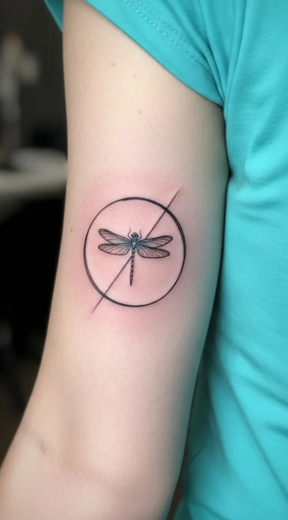 Dragonfly with Circular Moon