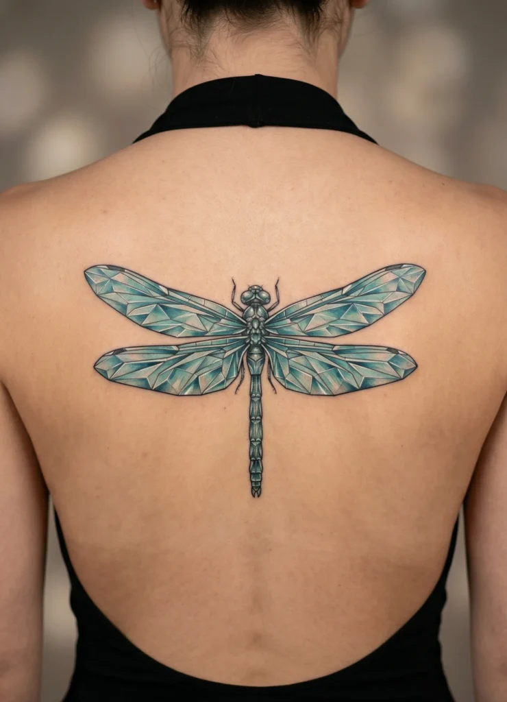 Dragonfly with Crystal Inspired Wings