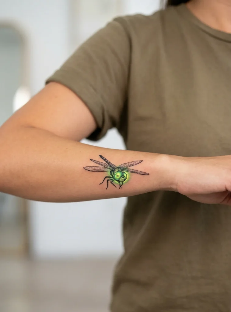 Dragonfly with Eerie Glowing Eyes