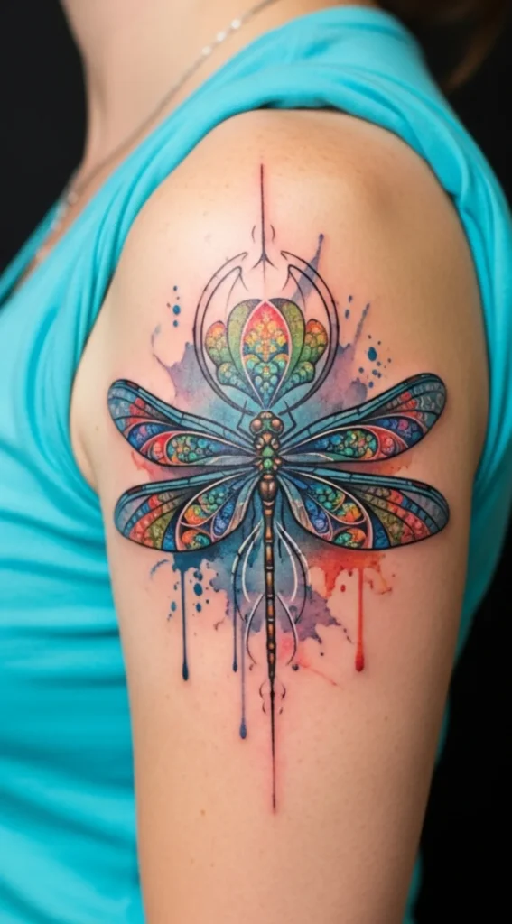 Dragonfly with Fractal Geometry Elements