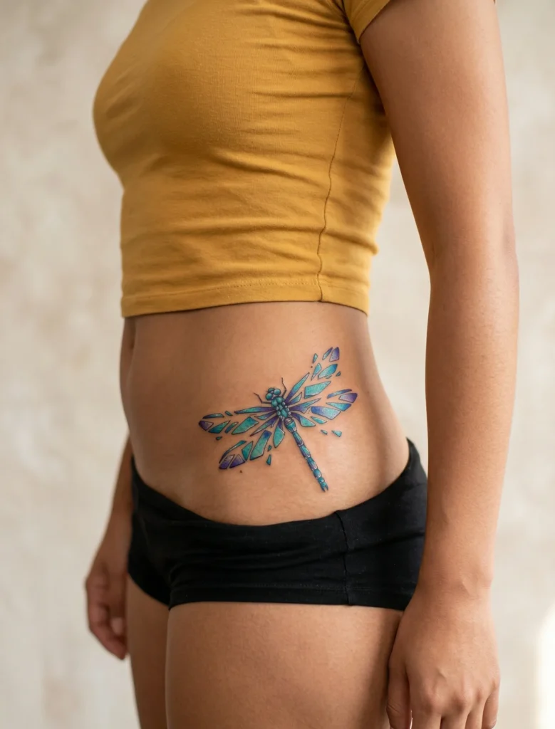 Dragonfly with Fragmented Wing Pieces