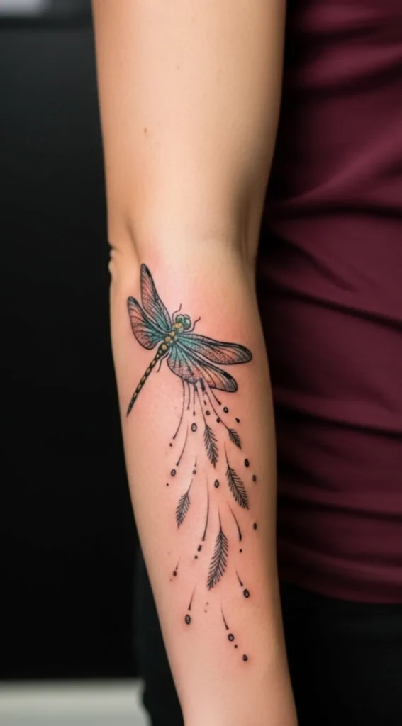 Dragonfly with Grey Feathered Tail