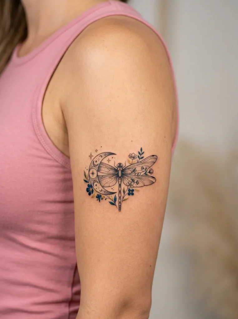 Dragonfly with Half Moon Wing Design