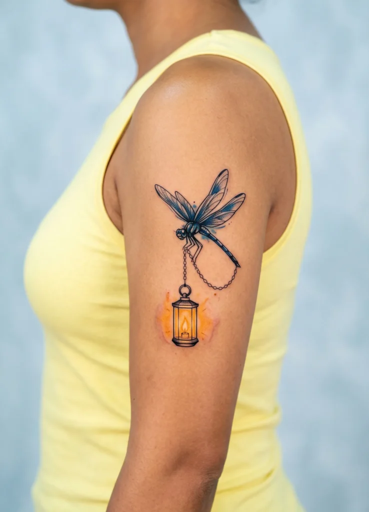 Dragonfly with Hanging Lantern Theme