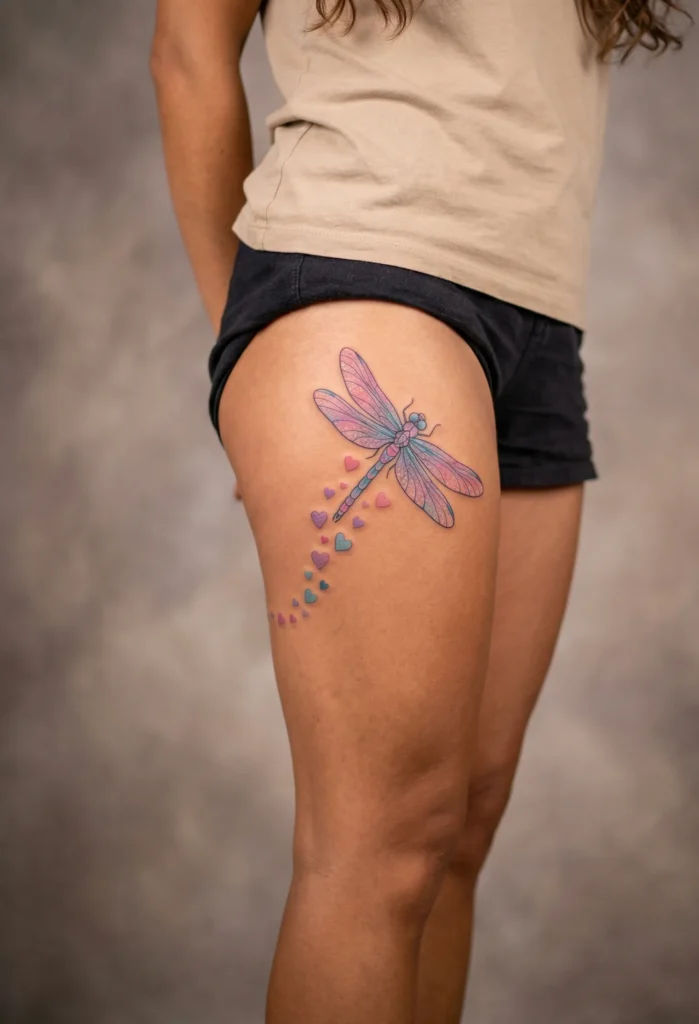 Dragonfly with Heart Trail Effect